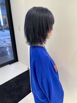 ハイブ 金沢(Hive) ハイトーンブリーチブルーシルバーウルフカット小顔ヘアレイヤー