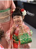 7歳七五三　お呼ばれ大人かわいい編み込み風アレンジ