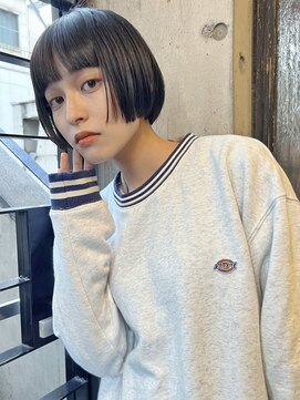 ミンクス渋谷スマートサロン(MINX shibuya smart salon) 魅力倍増カール シアーカラー ショート 姫カット ダークアッシュ