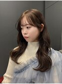 韓国ヘア くびれ巻き 20代 ロング 透明感カラー