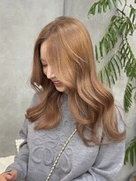 ラックスビー スカイ 大阪梅田店(LUXBE SKY)&nbsp;こなれ感小顔カット顔まわりレイヤーミルクティーベージュ