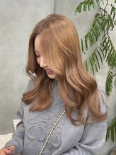 ラックスビー スカイ 大阪梅田店(LUXBE SKY) こなれ感小顔カット顔まわりレイヤーミルクティーベージュ