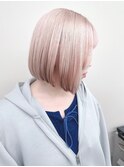 =ハイトーン姫カット前下がりボブ耳かけボブミニボブ30代40代