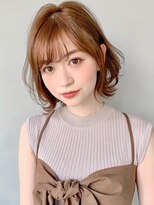 斜めバング愛され艶感小顔カットチェリーブラウン#213f0506