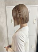 ホワイトグレージュミニウルフチェリーブラウンデジタルパーマ