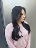 韓国風巻きおろし/透明感ブルーブラック