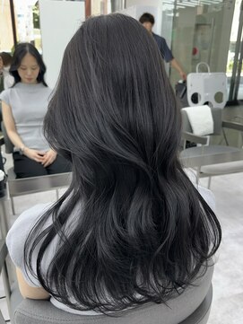 ビューブルー 亀戸錦糸町(VIEW BLUE) 美髪カールブルーブラック韓国レイヤーロングセミディ顔周り前髪