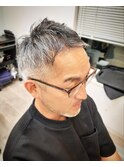グレイヘア×ショート