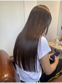 髪質改善★ハイライトブルーブラック白髪染めロングウルフ透明感