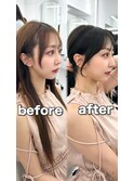 前髪顔まわり韓国ヘアレイヤーカットサイドバンク2wayバンク韓国