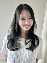 ライン(LINE)&nbsp;韓国風/レイヤー/前髪カット/オリーブ/透明感/ハッシュカット