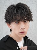 渋谷波巻きパーマメンズカットシャドウパーママッシュ30代ヘア