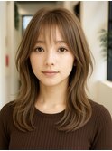 ★20代30代ヘーゼルブラウン/ハッシュカット/ミディアムレイヤー