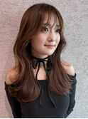最旬レイヤーカット、チョコレートブラウン