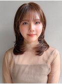 夏薄めバングサイドバングモテ髪ナチュラルショートセミディ