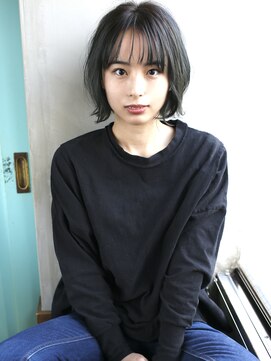 バース(BIRTH) 天神【BIRTH】うぶバング外ハネミニボブ×くすみブルー　4