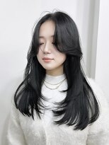 ピープスアンドスー 表参道 渋谷(Peeps&Suu.) アッシュブラック顔周り小顔レイヤー髪質改善透明感カラー