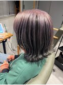 大人可愛い丸みボブピンクラベンダーベージュベビーピンク