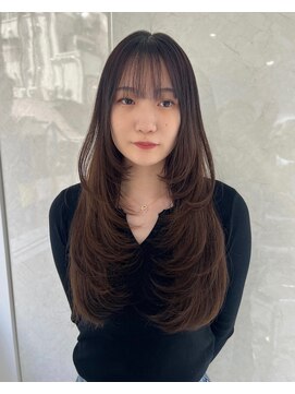 アンダーバーホワイトモデ 河内長野(_WHITE mode) ハイライトカラーミルクティーベージュレイヤーカット