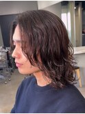 メンズミディアムパーマメンズボブパーマスパイラルパーマ