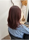 セミロング/レッドカラー
