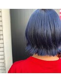 【BOTANIUM by Rr SALON】シンプル外ハネボブ×ネイビーブルー☆