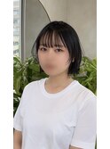 レイヤーボブ/切りっぱなしボブ/顔まわりウルフ