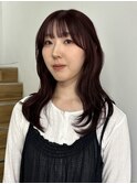 【YOKE】レイヤーミディアムブリーチなしワインレッドボルドー