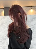 ワインレッド/ブリーチ/ダブルカラー/レイヤーカット/髪質改善