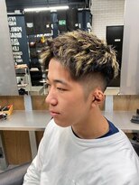リレーションメンズヘアー(RELATION MEN'S HAIR)&nbsp;マッシュメンズマンバンヘアスパイラルパーマツーブロック