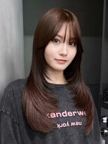 アイティーバイアルバム 藤沢店(IT by ALBUM) ロンググレージュ暗めカラー韓国ヘア顔周りレイヤー_F31086
