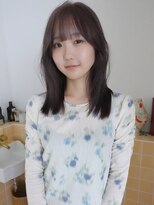 ネルケ 立川(nelke) ラベンダーグレージュ韓国風顔周りレイヤーカット小顔ミディ立川
