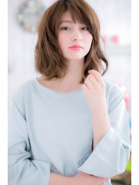 ミック 日暮里店(miq) 洗いっぱなしみたいな**束感ミディ**a