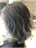ハイライトバレイヤージュ/BREK/20代30代40代/アッシュカラー