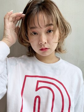 アルバム 銀座(ALBUM GINZA) カジュアルウルフ_ウェーブパーマフォギーベージュ_76997