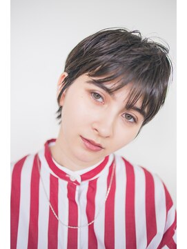 ピズム(PISM) 小顔耳かけマッシュショート／ショコラベージュ/ベビーバング