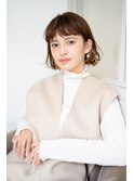 硬い髪も柔らかパーマでキレイめかわいいボブ