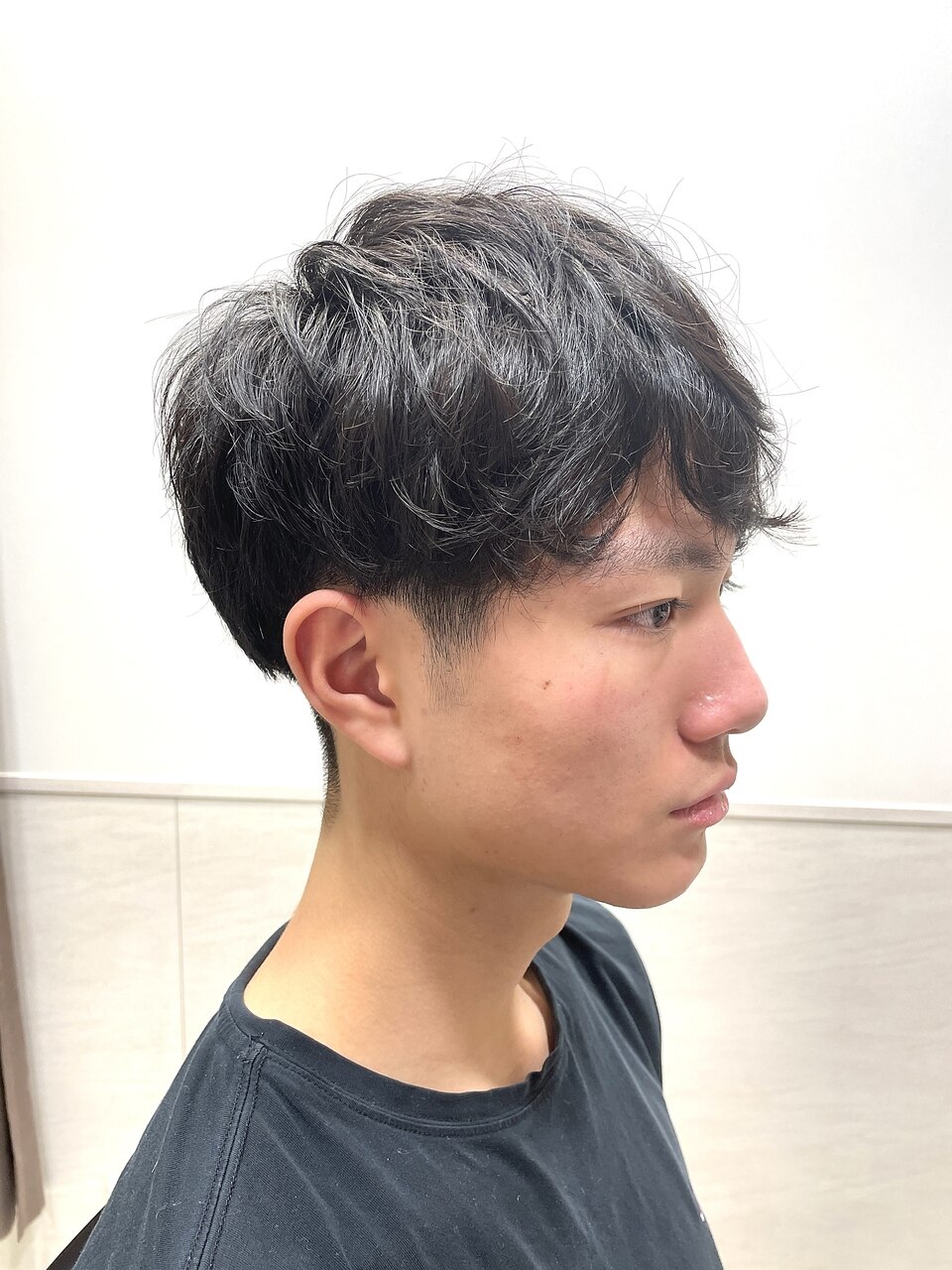 築地ゆるふわスパイラルパーマメンズツーブロックノーセット