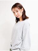 ミディアムヘア/ショコラベージュ/ボブルフ/新宿駅