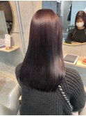 美髪のススメ髪質改善切りっぱなしボブピンクブラウン