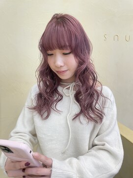 スニュウ(snuw) 【snuw mina】レイヤーカット/ピンクカラー/伏見/ブリーチカラー