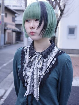 キャロルガーデンズ ボコカ 表参道(Carroll Gardens bococa) 【表参道】ボブ、グリーン、デザインカラー、ケアブリーチ