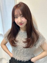 アンニュ(annuy)&nbsp;ワンホンレイヤー 顔周りカット ミルクブラウン 前髪カット 20代