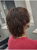 サーフカール波巻きウルフウルフヘアメンズツイスパ原宿