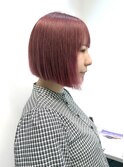 コーラルピンク×ミニボブ