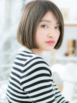 モッズヘア 越谷(mod's hair) チャコールグレー切りっぱなしミニマルボブc7越谷20代30代40代