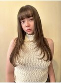 透明感美人ストレートロングレイヤースタイルハッシュカット20代