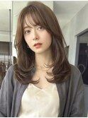 髪質改善カラー/ブラウンミルクティー/レイヤーカット