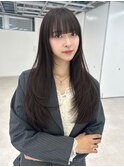 ワイドバング×韓国風レイヤー/地毛風カラー
