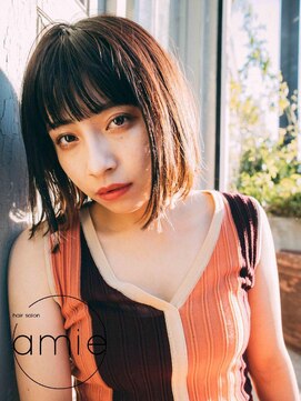 アミ 八王子(amie) インナーカラーのパッツンボブ[八王子,八王子駅,八王子北口]